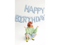 Happy Birthday foil balloon matte blue - 340 x 35 cm