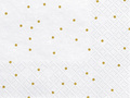 White birthday napkins with gold small dots - 33 cm - 20 pcs.