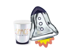 Zestaw kubeczki + talerzyki papierowe Kosmos- 24 szt.