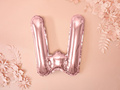 Foil balloon letter "W" pink and gold - 35 cm