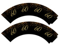 Sparkling cupcake liners for sixtieth birthday - 6 pcs.