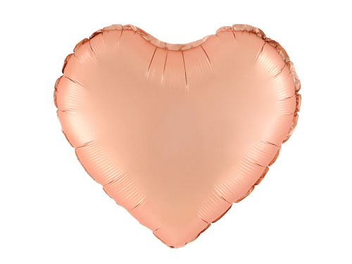 Rose Gold Heart Foil Balloon - 45 cm - 1 pc