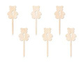 Wooden cake picks teddy bears with 1 - 6 pcs.