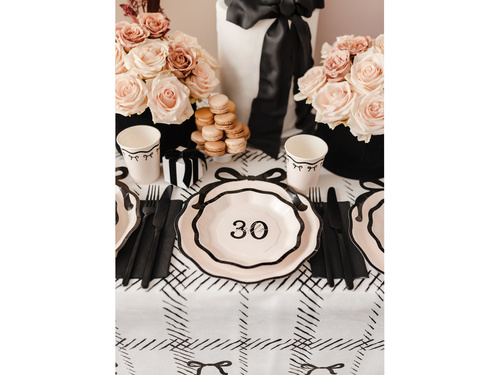 Talerzyki papierowe na urodziny "Hello 30" - 18 cm - 6 szt.