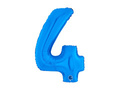 Balon foliowy cyfra 4 niebieski - 26" - 1 szt.