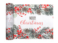 Merry Christmas table runner decoration - red - 28,5 cm x 2,5 m - 1 pcs.