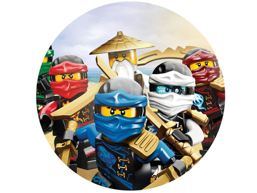 Dekoracyjny opłatek tortowy Ninjago - 20 cm