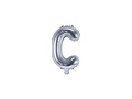 Foil balloon letter "C" silver - 35 cm
