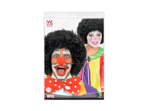Czarna peruka klauna włosy afro