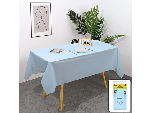 Blue foil tablecloth - 137 x 274 cm - 1 pc.