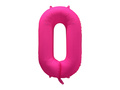 Balon foliowy cyfra 0 neonowy róż - 86 cm - 1 szt.