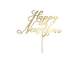 Happy New Year gold cake topper - 24 cm