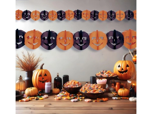 Paper pumpkin garland - 300 cm - 1 pc