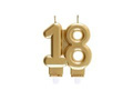 Gold candle for 18th birthday party - 7,5 cm - 1 pcs.