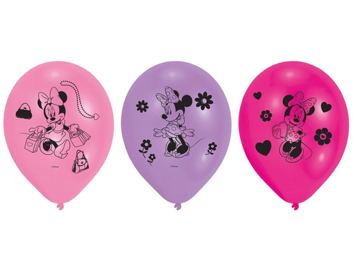 Balony urodzinowe Myszka Minnie - 25 cm - 10 szt