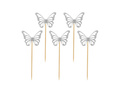 Silver butterfly cupcake pickers - 12 pcs.