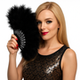 Wachlarz z piór czarny - 25 cm - 1 szt.