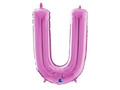 SuperShape Letter "U" Pink Foil Balloon - 66 cm - 1 pc