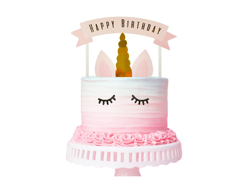 Happy Birthday Unicorn cake topper - 1 set.