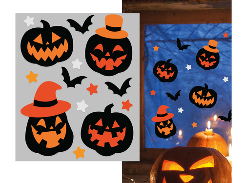 Naklejki żelowe na szybę na Halloween - 1 op.