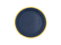 Talerzyki papierowe granatowe ze złotym brzegiem - 18 cm - 6 szt.