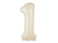 Foil balloon cream number 1 - 100 cm - 1 pc.