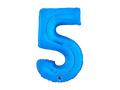 Balon foliowy cyfra 5 niebieski - 26" - 1 szt.