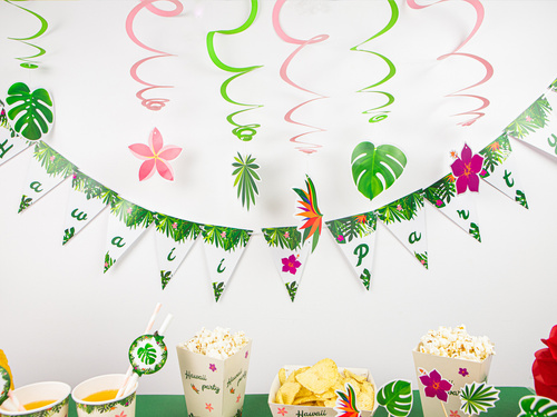 Hawaii Party birthday hanging decoration - 6 pcs.