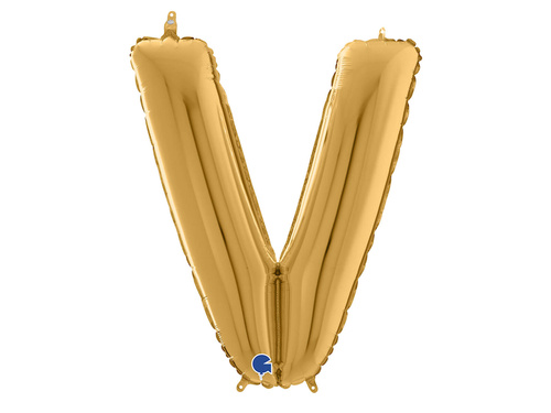SuperShape Letter "V" Gold Foil Balloon - 66 cm - 1 pc