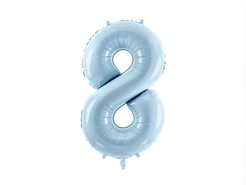 Number 8 Sky blue Foil Balloon - 72 cm - 1 pc