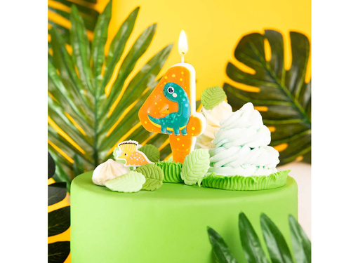 Dinosaur candle no 4 - 1 pc