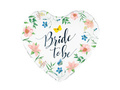 Foil balloon heart Bride to be in flowers - 45 cm - 1 pc.