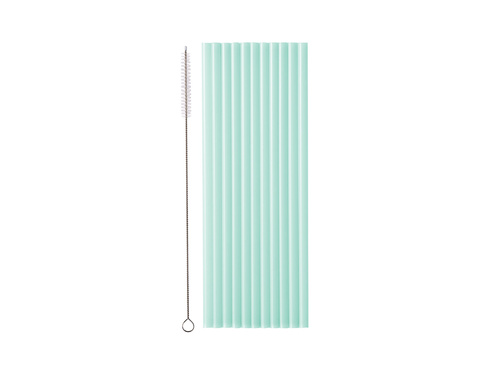 Słomki rurki zielone plastikowe - 23 cm- 12 szt.