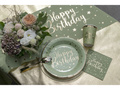 Kubeczki papierowe na urodziny oliwkowe Happy Birthday - 270 ml - 10 szt.