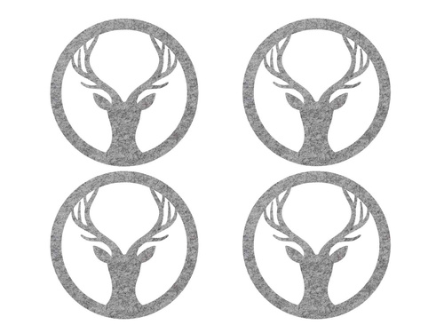Podstawki pod kubek - Renifer - 10 cm - 4 szt.