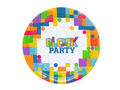 Birthday plates Blocks - 18 cm - 6 pcs.