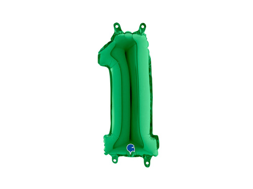 Mini Shape Number 1 Green Foil Balloon - 36 cm - 1 pc