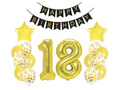 Set of balloons for the eighteenth birthday party gold - 17 pcs.