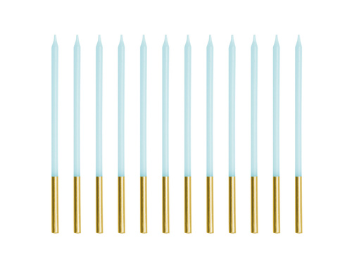 Spiral birthday candles gold-blue - 6 pcs.
