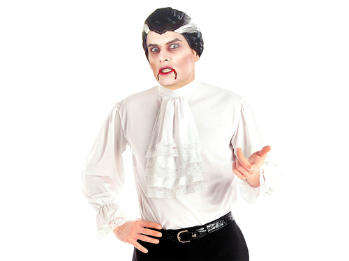 Shirt with jabot white