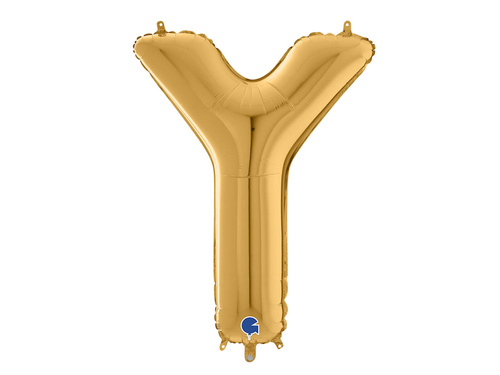 SuperShape Letter "Y" Gold Foil Balloon - 66 cm - 1 pc