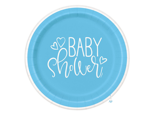 Plates for baby shower blue - 23 cm - 8 pcs.