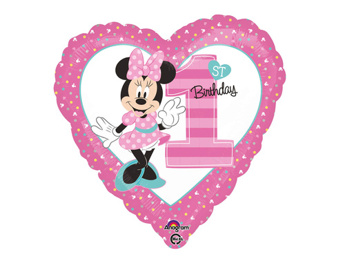 Foil balloon for birthday Minnie Mouse - 43 cm - 1 pc.