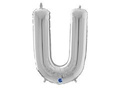 SuperShape Letter "U" Silver Foil Balloon - 66 cm - 1 pc