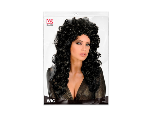 Czarna peruka kręcone włosy