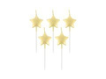 Gold star picker candles - 5 pcs.