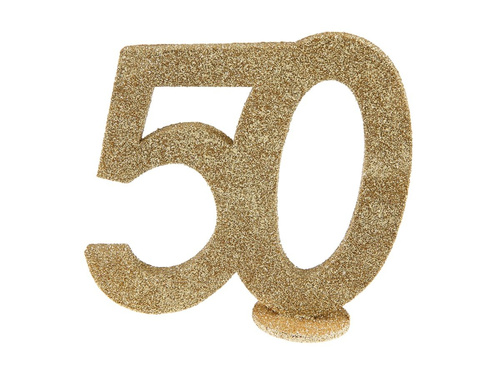 Table decoration Fifty gold 50th - 1 piece.