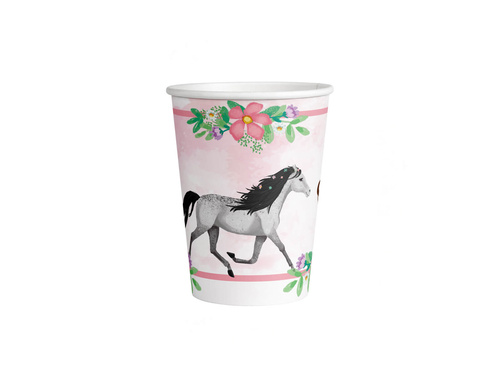 Kubeczki papierowe Piękne Koniki - 250 ml - 8 szt.