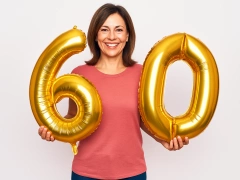 Balony foliowe cyfra 60 złote - 86 cm - 2 szt.