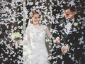 White butterflies party cannon, 60 cm, 4 pc